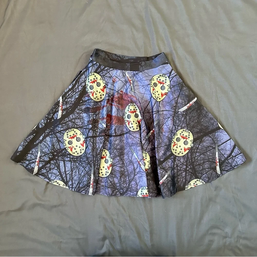 Friday The 13th Crop Top & Skirt Set (with pockets!)- Living Dead Clothing - Picture 8 of 12